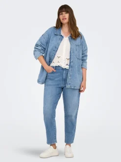 CAREMILY Hohe Taille Gerade geschnitten Jeans