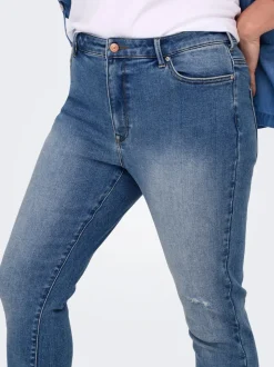 CARICONIC Hohe Taille Skinny Fit Knöchellang Jeans