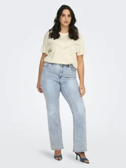 CARROSE Hohe Taille Retro-Fit, ausgestellt Jeans