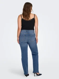 CARSNOW Hohe Taille Gerade geschnitten Jeans