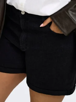 CARVEGA Hohe Taille Normal geschnitten Jeans-Shorts