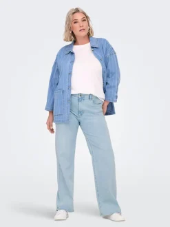 CARWILLY Hohe Taille Weiter Beinschnitt Jeans