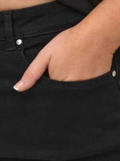 CARWILLY Hohe Taille Weiter Beinschnitt Jeans-Shorts