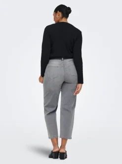 CARWILLY Hohe Taille Weiter Beinschnitt Jeans