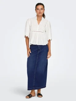 JDYBELLA Denim Jeansrock Langer Rock
