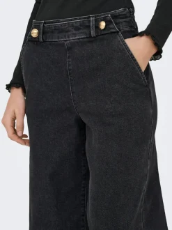 JDYGEGGO Hohe Taille Weiter Beinschnitt Jeans