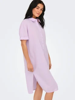 JDYMILA Leinen Midikleid
