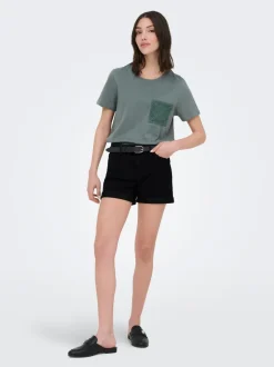 JDYMOON Mittlere Taille Normal geschnitten Jeans-Shorts