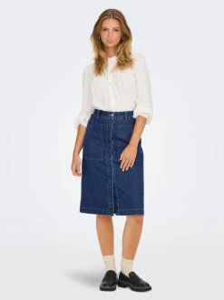 JDYOLIVIA Denim Jeansrock Langer Rock