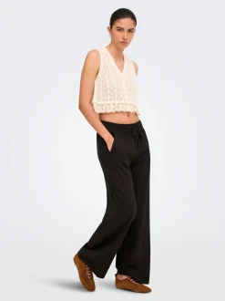 JDYSAY Locker geschnitten Leinen Hose mit weitem Beinschnitt
