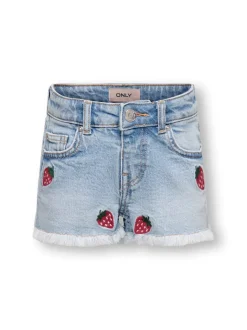 KMGROBYN Mittlere Taille Gerade geschnitten Jeans-Shorts