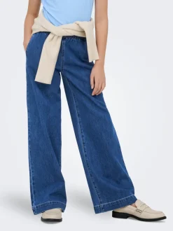 KOGDEIA Hohe Taille Weiter Beinschnitt Jeans