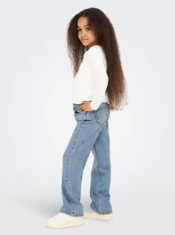 KOGJUICY Hohe Taille Weiter Beinschnitt Jeans