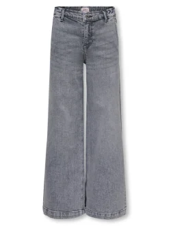 KOGNEW Mittlere Taille Weiter Beinschnitt Jeans