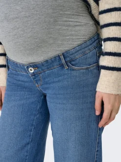 OLMSNOW Hohe Taille Weiter Beinschnitt Jeans