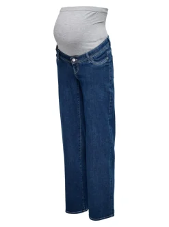 OLMWAUW Mittlere Taille Weiter Beinschnitt Jeans