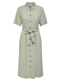 ONLCARO Leinen Midikleid