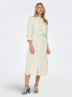 ONLCARO Leinen Midikleid