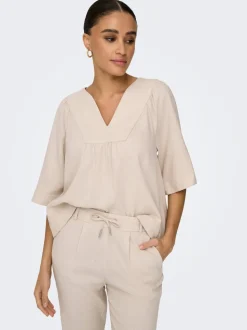 ONLCARO Leinen T-shirt
