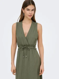 ONLGOA Leinen Langes Kleid
