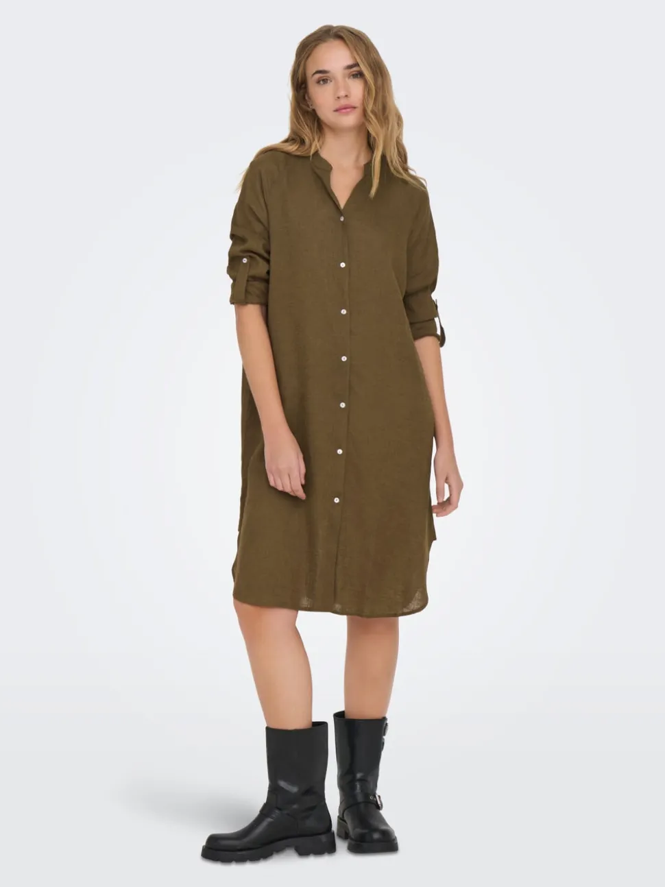 ONLTOKYO Leinen Midikleid