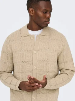 ONSBART Gestricktes Poloshirt
