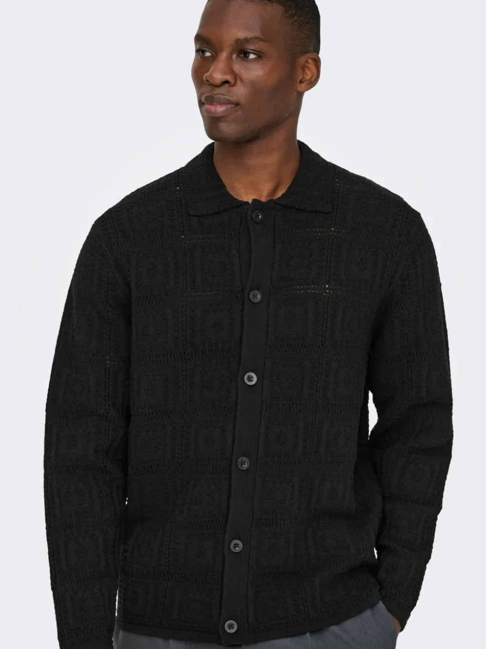 ONSBART Gestricktes Poloshirt
