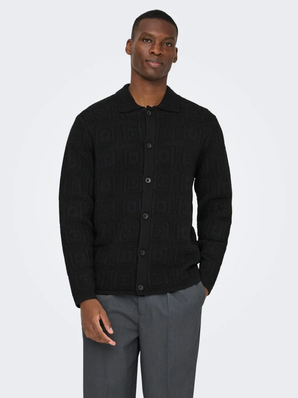 ONSBART Gestricktes Poloshirt