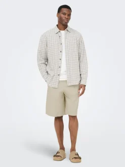 ONSDAVES Weiter Beinschnitt Leinen Shorts
