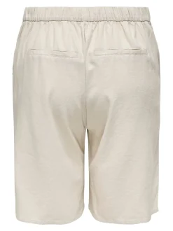 CARCARO Hohe Taille Normal geschnitten Leinen Bermuda Shorts