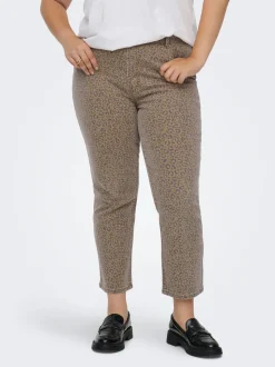 CAREMILY Hohe Taille Gerade geschnitten Knöchellang Jeans