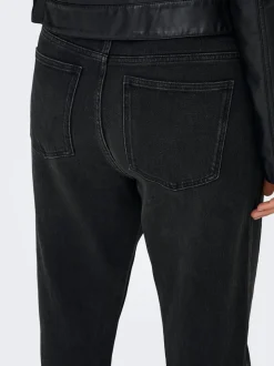 CAREMILY Hohe Taille Gerade geschnitten Knöchellang Jeans