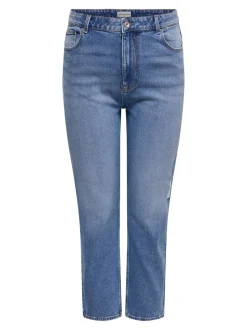 CAREMILY Hohe Taille Gerade geschnitten Knöchellang Jeans