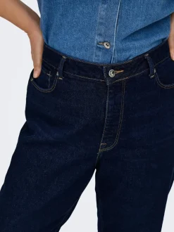 CAREMILY Hohe Taille Gerade geschnitten Knöchellang Jeans