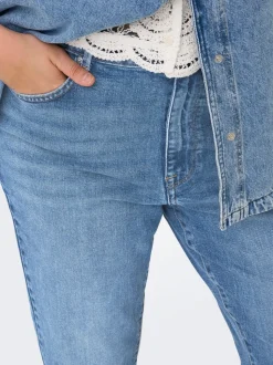 CAREMILY Hohe Taille Gerade geschnitten Jeans