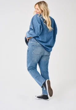 CAREMILY Hohe Taille Gerade geschnitten Jeans