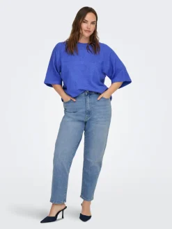 CAREMILYSTRETCH Hohe Taille Gerade geschnitten Knöchellang Jeans