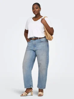CARFRANKIE Hohe Taille Barrel Fit Knöchellang Jeans