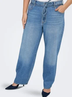 CARGIANNA Mittlere Taille Ballon Schnitt Jeans