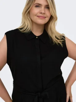 CARGOA Leinen Langes Kleid