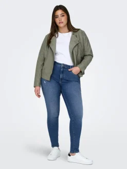 CARICONIC Hohe Taille Skinny Fit Knöchellang Jeans