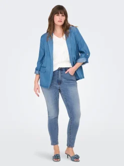 CARICONIC Hohe Taille Skinny Fit Knöchellang Jeans