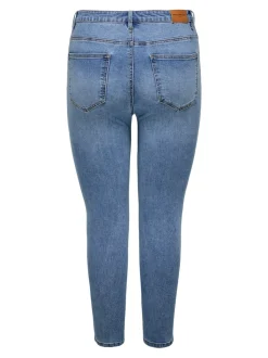 CARICONIC Hohe Taille Skinny Fit Knöchellang Jeans