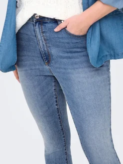 CARICONIC Hohe Taille Skinny Fit Knöchellang Jeans