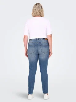 CARICONIC Hohe Taille Skinny Fit Knöchellang Jeans