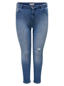 CARICONIC Hohe Taille Skinny Fit Knöchellang Jeans