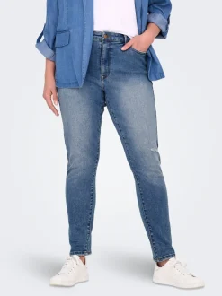 CARICONIC Hohe Taille Skinny Fit Knöchellang Jeans