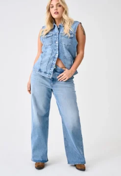CARJUICY Hohe Taille Weiter Beinschnitt Jeans