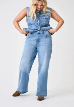 CARJUICY Hohe Taille Weiter Beinschnitt Jeans