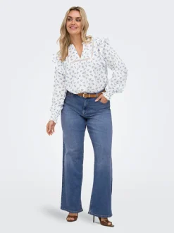 CARJULLES Mittlere Taille Weiter Beinschnitt Jeans